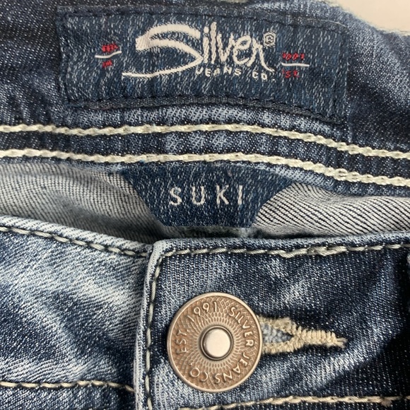 Silver Jeans Suki High Slim Bootcut Fluid Denim Jeans Size 30 Long Inseam - Picture 9 of 16